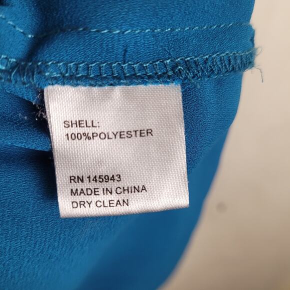 Atlein womens blue tie back long sleeved button up flowy tunic blouse size 4 - Picture 8 of 10